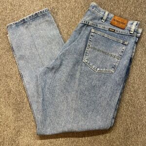 Wrangler Regular Fit Mens Light Wash Denim Jeans 40x30 MGW20MB Straight Leg